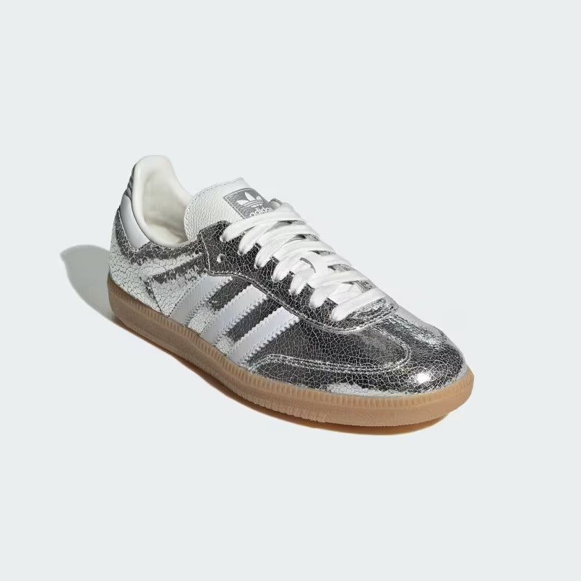 Samba OG Silver Metallic Cracked Leather